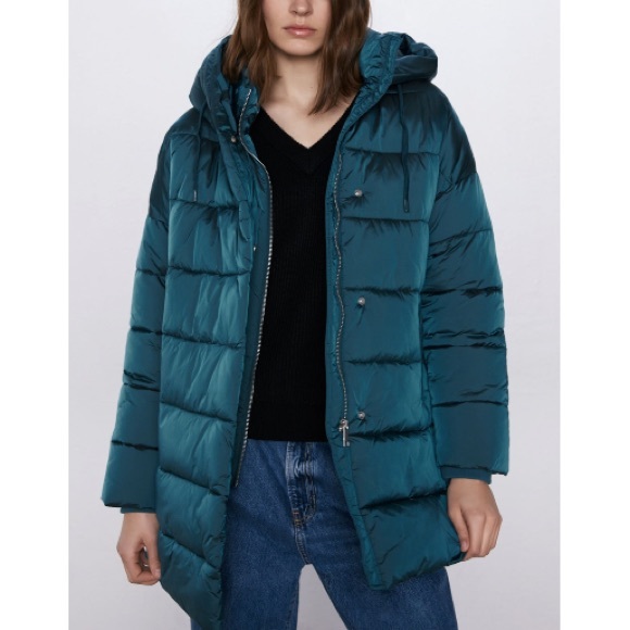 zara hooded puffer